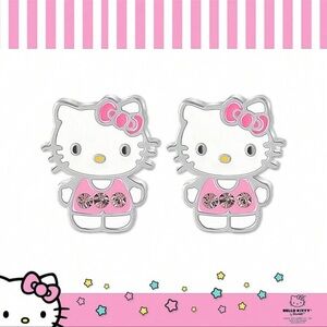 Hello Kitty Simulated Diamond Inlaid Dainty Earrings for Women or kids